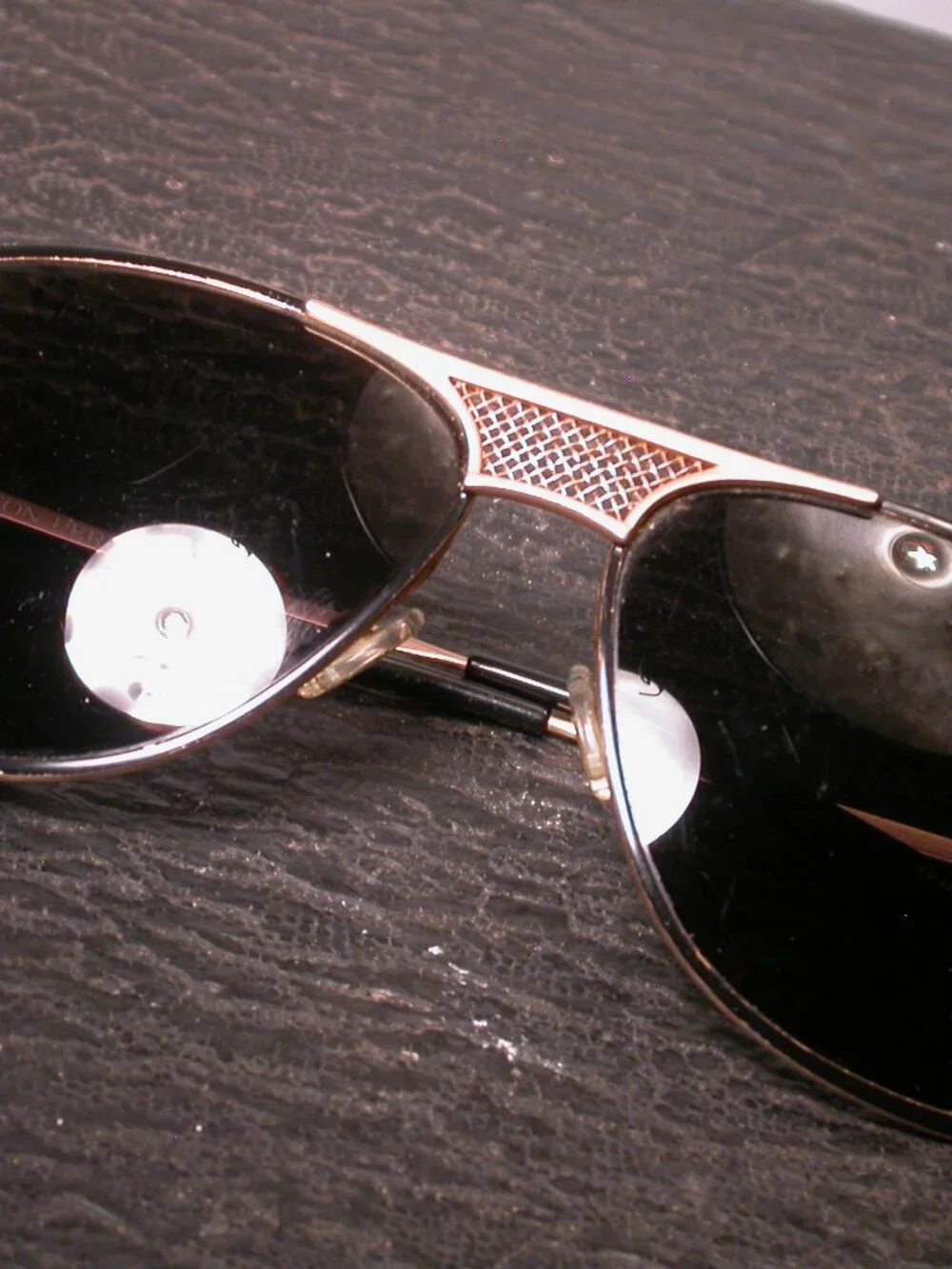Barton Perreira Black and Gold Aviator Shades Sunglasses Made in Japan